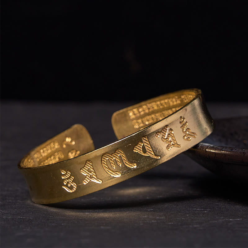 Brazalete de cobre y Buddha Stones y piedras, Sutra del corazón, paz interior