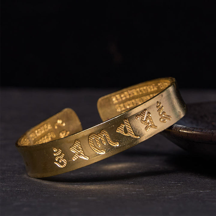 Brazalete de cobre y Buddha Stones y piedras, Sutra del corazón, paz interior