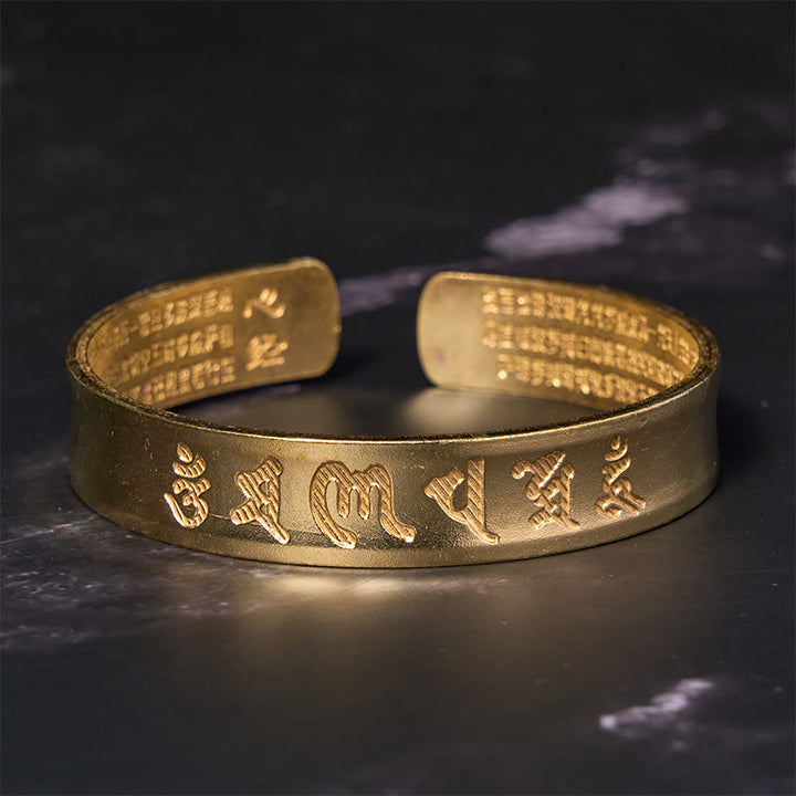 Brazalete de cobre y Buddha Stones y piedras, Sutra del corazón, paz interior