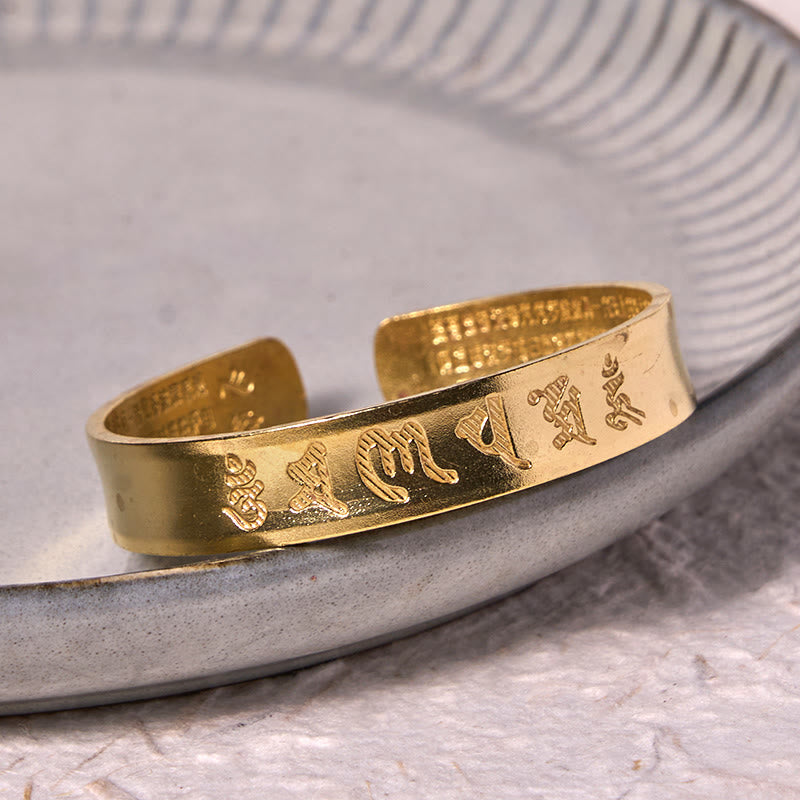 Brazalete de cobre y Buddha Stones y piedras, Sutra del corazón, paz interior