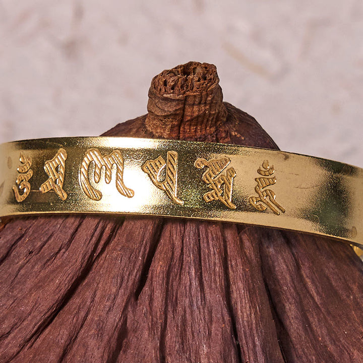 Brazalete de cobre y Buddha Stones y piedras, Sutra del corazón, paz interior