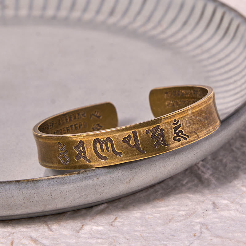 Brazalete de cobre y Buddha Stones y piedras, Sutra del corazón, paz interior
