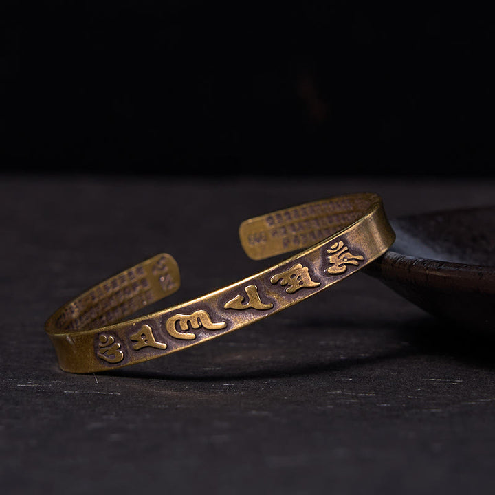 Brazalete de cobre y Buddha Stones , Sutra del corazón, sabiduría y paz