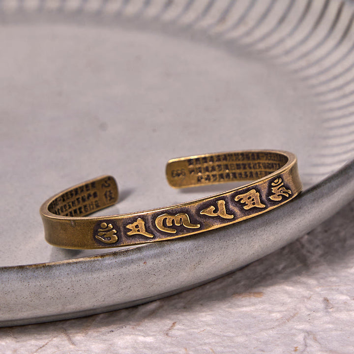 Brazalete de cobre y Buddha Stones , Sutra del corazón, sabiduría y paz
