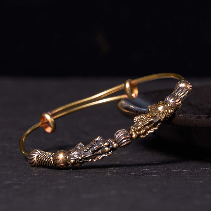 Pulsera brazalete de cobre con Buddha Stones Pi Xiu que aleja los malos espíritus y le da la suerte