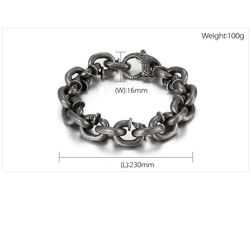 Pulsera de equilibrio de buena suerte de acero y titanio con remaches cuadrados y Buddha Stones