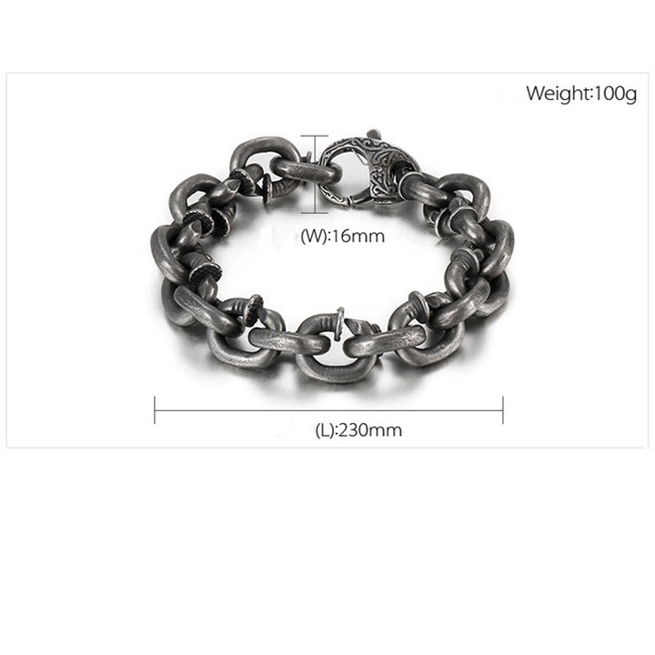 Pulsera de equilibrio de buena suerte de acero y titanio con remaches cuadrados y Buddha Stones