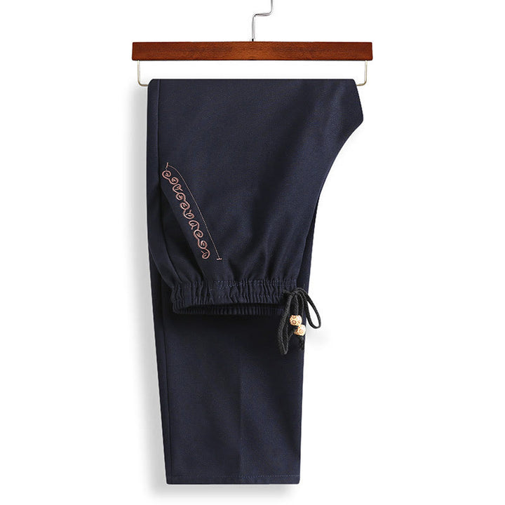 Traje Tang bordado con Buddha Stones para Año Nuevo chino, uniforme tradicional Hanfu, camiseta de manga larga, pantalones, conjunto para hombre