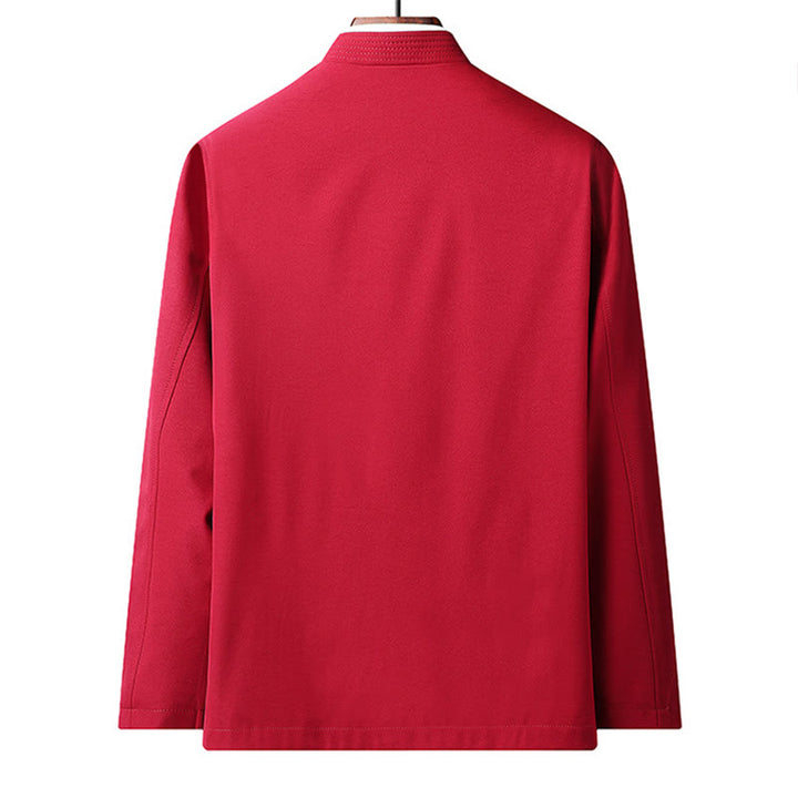 Traje Tang bordado con Buddha Stones para Año Nuevo chino, uniforme tradicional Hanfu, camiseta de manga larga, pantalones, conjunto para hombre