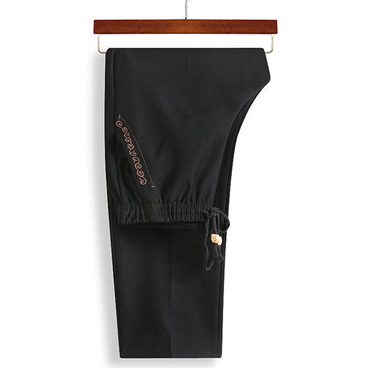 Traje Tang bordado con Buddha Stones para Año Nuevo chino, uniforme tradicional Hanfu, camiseta de manga larga, pantalones, conjunto para hombre