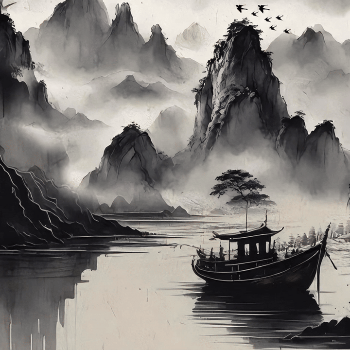 Leggings de fitness para mujer con estampado de pintura de paisaje con salpicaduras de tinta y Buddha Stones - image 1