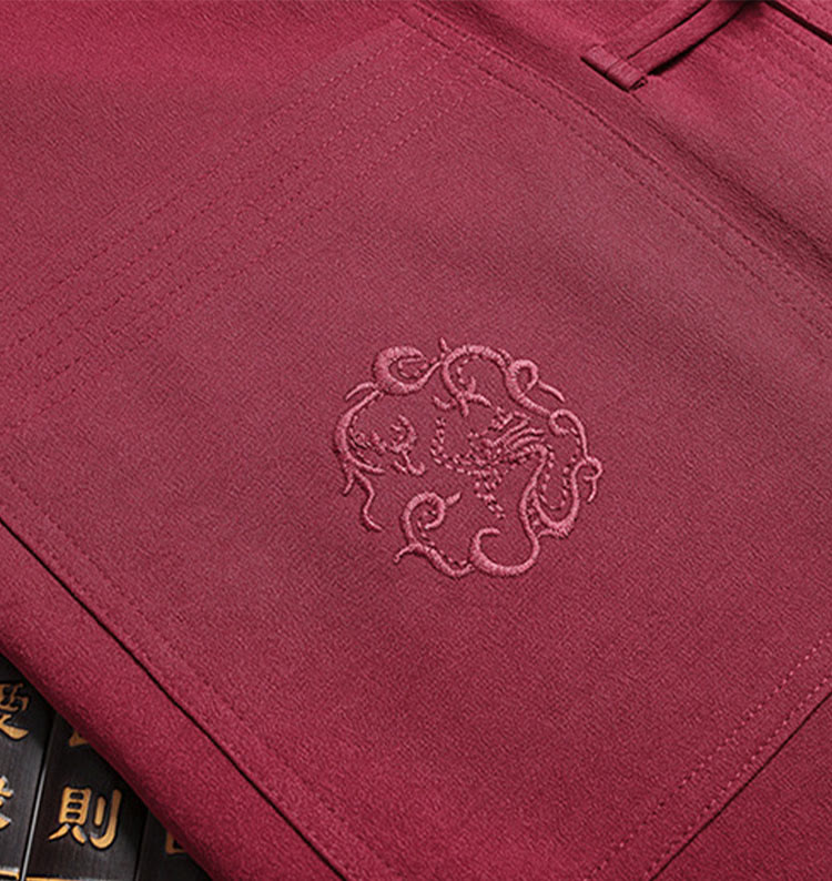 Traje Tang Hanfu de manga larga con botones y dragón y rana bordados con Buddha Stones para Año Nuevo chino, conjunto de ropa para hombre - image 5