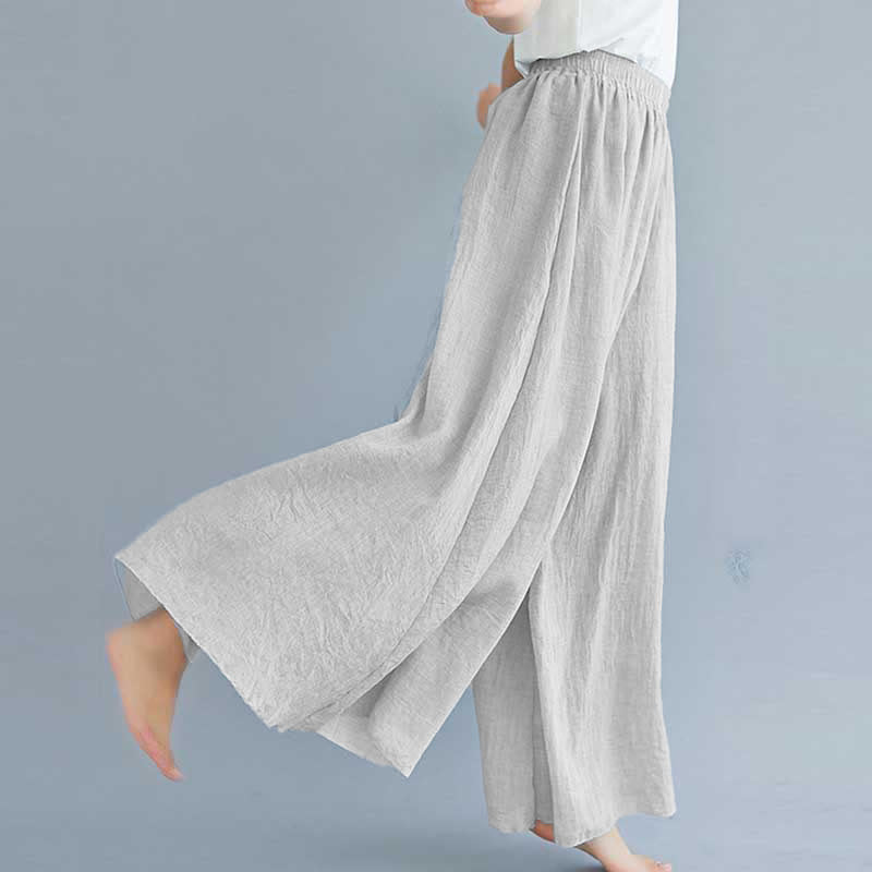 Buddha Stones - Pantalones de pierna ancha para mujer, estilo casual, sueltos, de algodón y lino, para yoga y danza - image 31