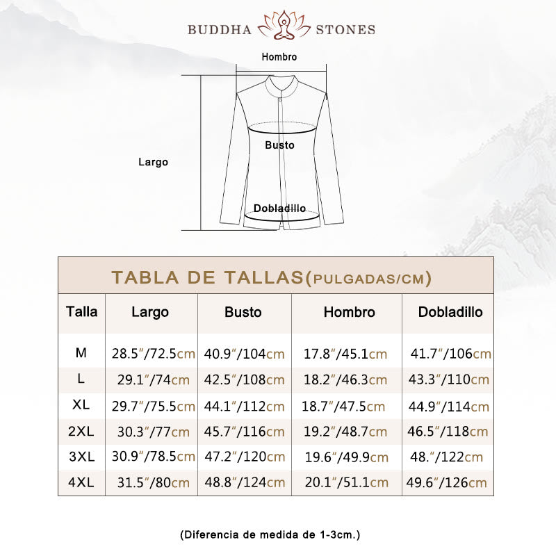 Chaqueta de lino y algodón con traje chino de color liso con Buddha Stones para hombre - image 6