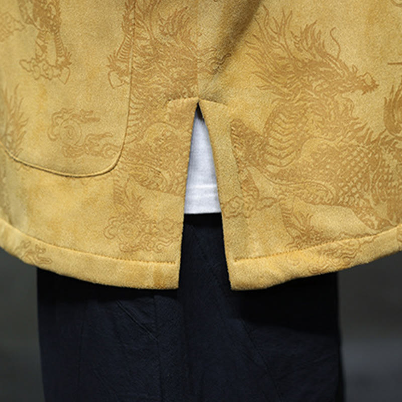 Traje Tang para hombre, chaqueta, camisa y bolsillos, con estampado de kirin y botones de rana y Buddha Stones para el Año Nuevo chino - image 12