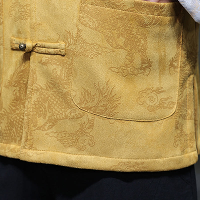 Traje Tang para hombre, chaqueta, camisa y bolsillos, con estampado de kirin y botones de rana y Buddha Stones para el Año Nuevo chino - image 10