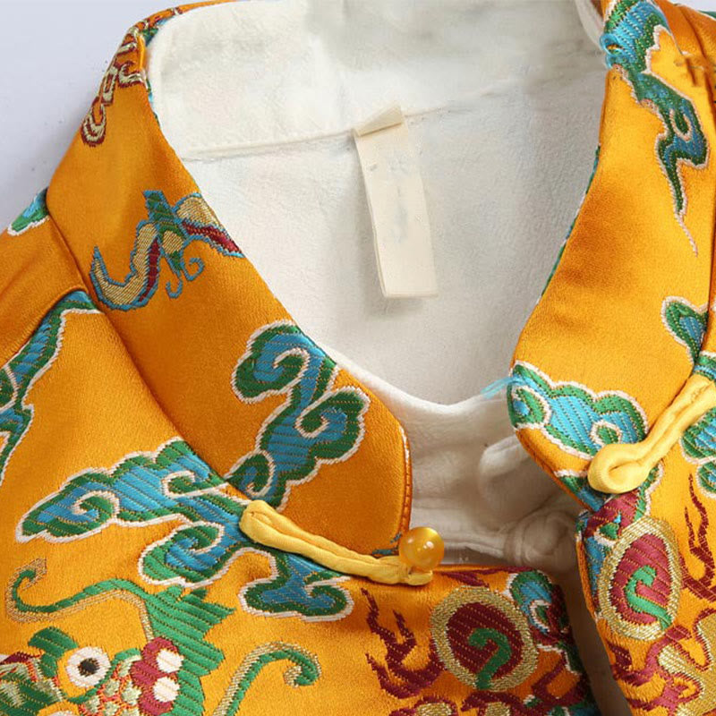 Traje Tang con botones de rana y bordado de dragón con Buddha Stones y Año Nuevo chino para hombre, chaqueta y camisa - image 4