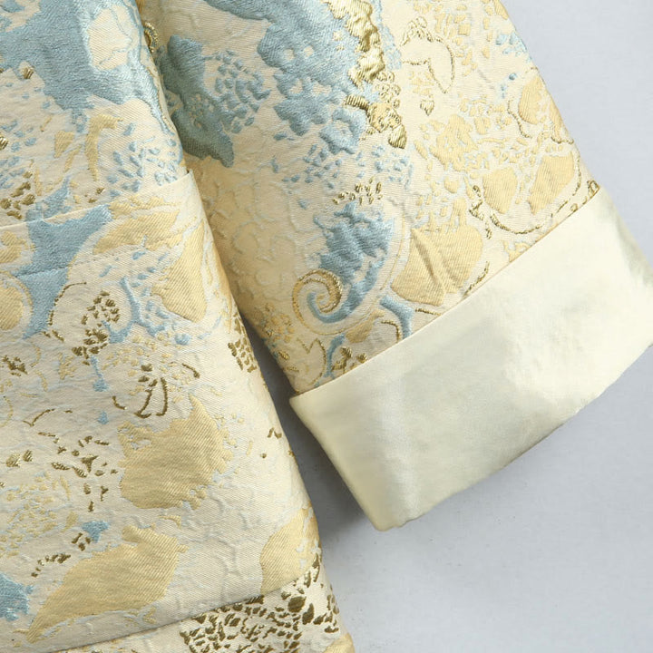 Traje Tang con bordado de jacquard y botones de rana para hombre, chaqueta y camisa con bolsillos, con Buddha Stones y año nuevo chino - image 8