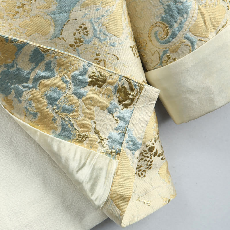 Traje Tang con bordado de jacquard y botones de rana para hombre, chaqueta y camisa con bolsillos, con Buddha Stones y año nuevo chino - image 7