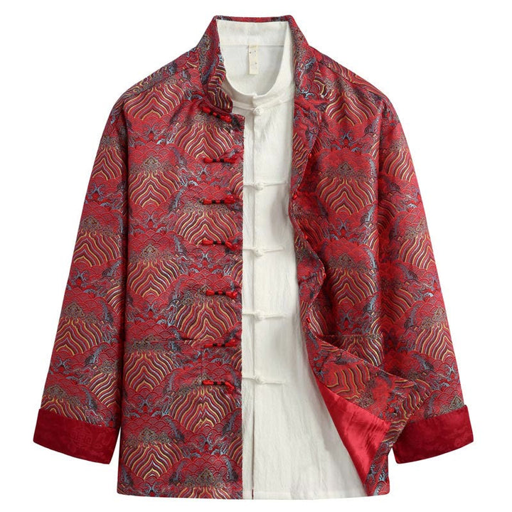 Traje Tang con Buddha Stones y bolsillos para hombre