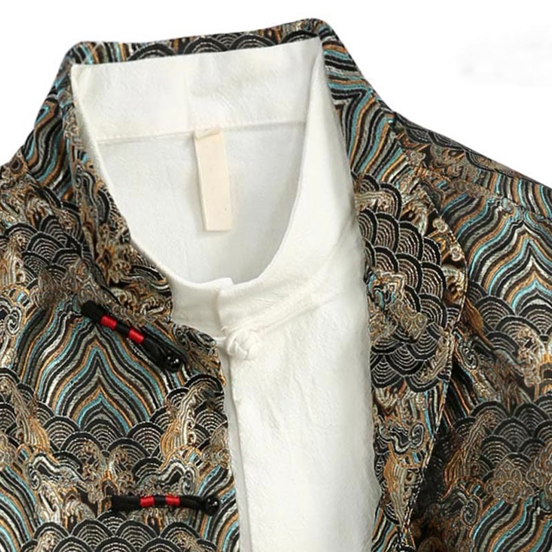 Traje Tang con Buddha Stones y bolsillos para hombre