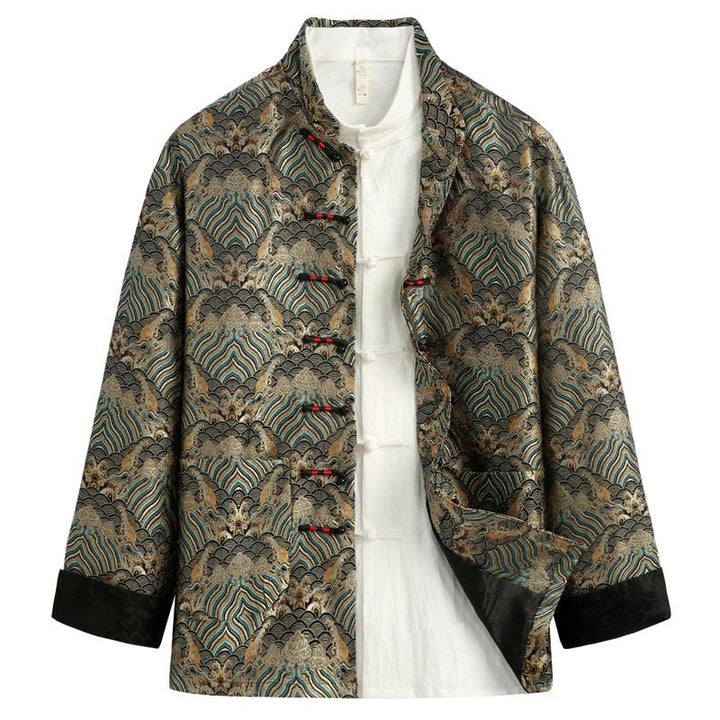 Traje Tang con Buddha Stones y bolsillos para hombre