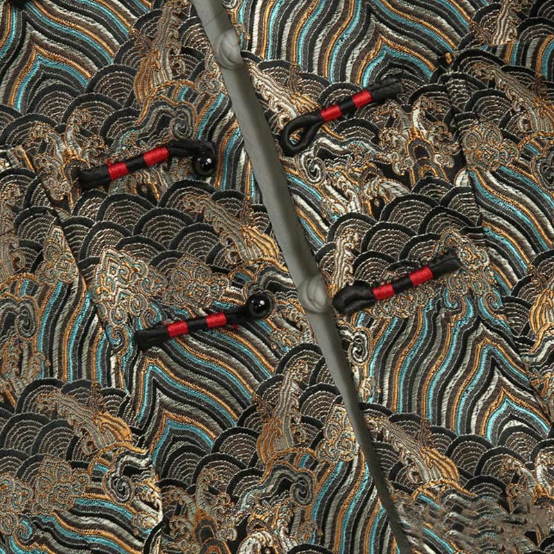 Traje Tang con Buddha Stones y bolsillos para hombre