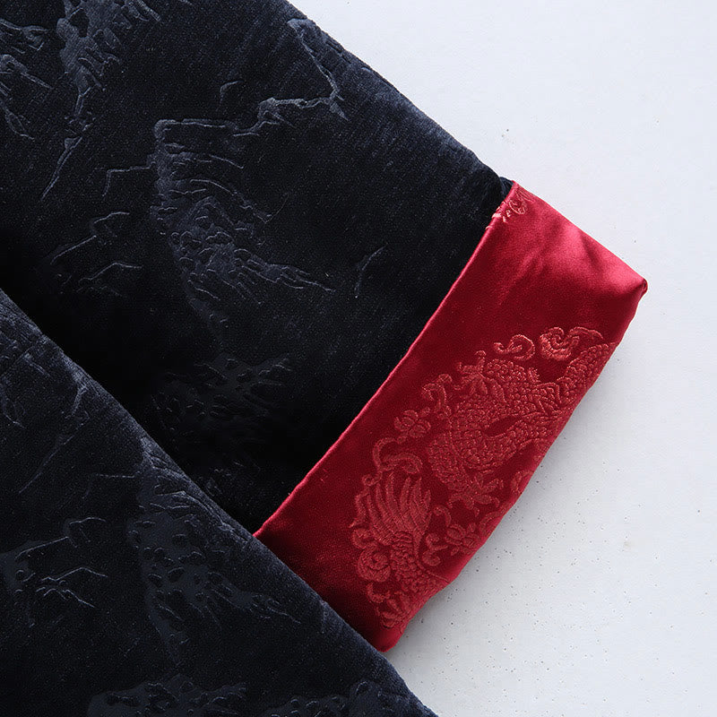 Traje Tang para hombre, chaqueta, camisa y bolsillos, con estampado de paisaje de Año Nuevo chino y Buddha Stones, hecho a mano, con botones de rana - image 13