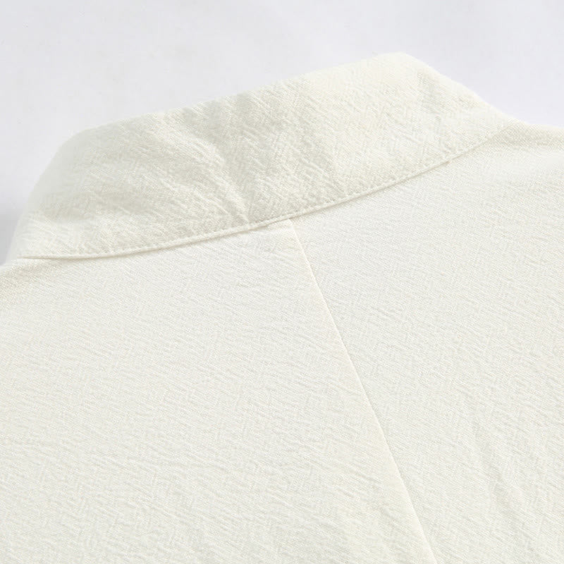 Traje Tang con bordado de grullas y Buddha Stones para Año Nuevo chino, Hanfu, manga larga, pantalones, ropa de algodón y lino, conjunto para hombre con bolsillos - image 11