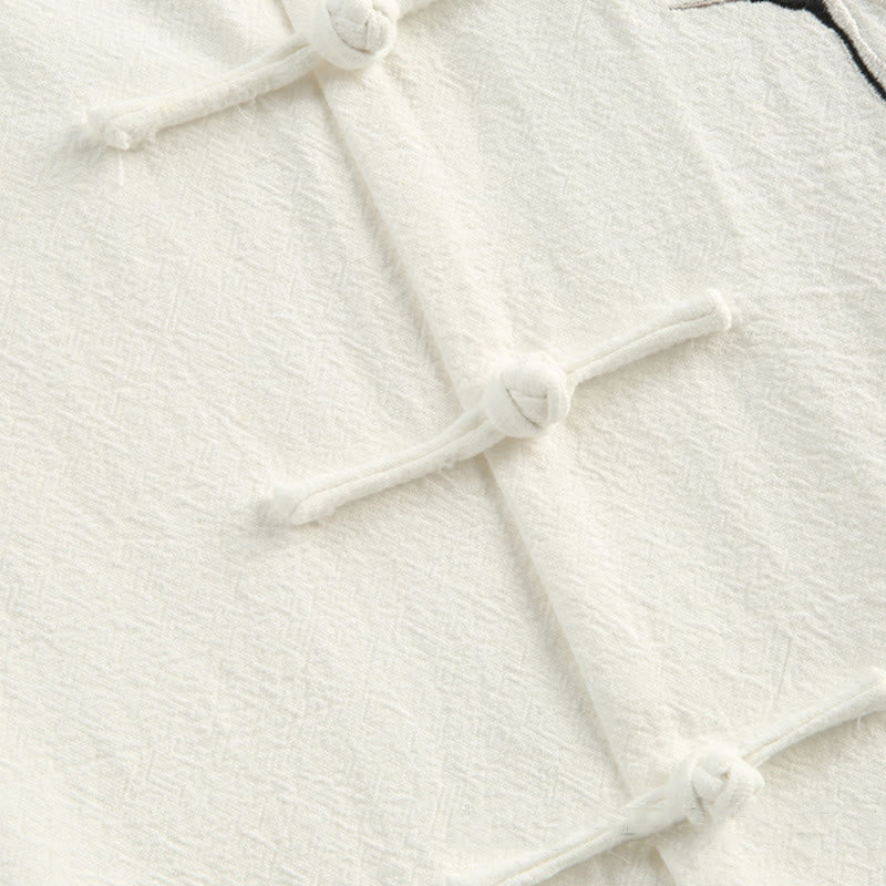 Traje Tang con bordado de grullas y Buddha Stones para Año Nuevo chino, Hanfu, manga larga, pantalones, ropa de algodón y lino, conjunto para hombre con bolsillos - image 9