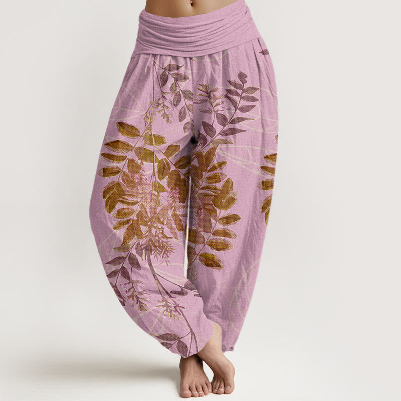 Pantalones harén con cintura elástica para mujer con Buddha Stones - Rosa - US22，UK/AU26，EU54 (6XL) - image 5