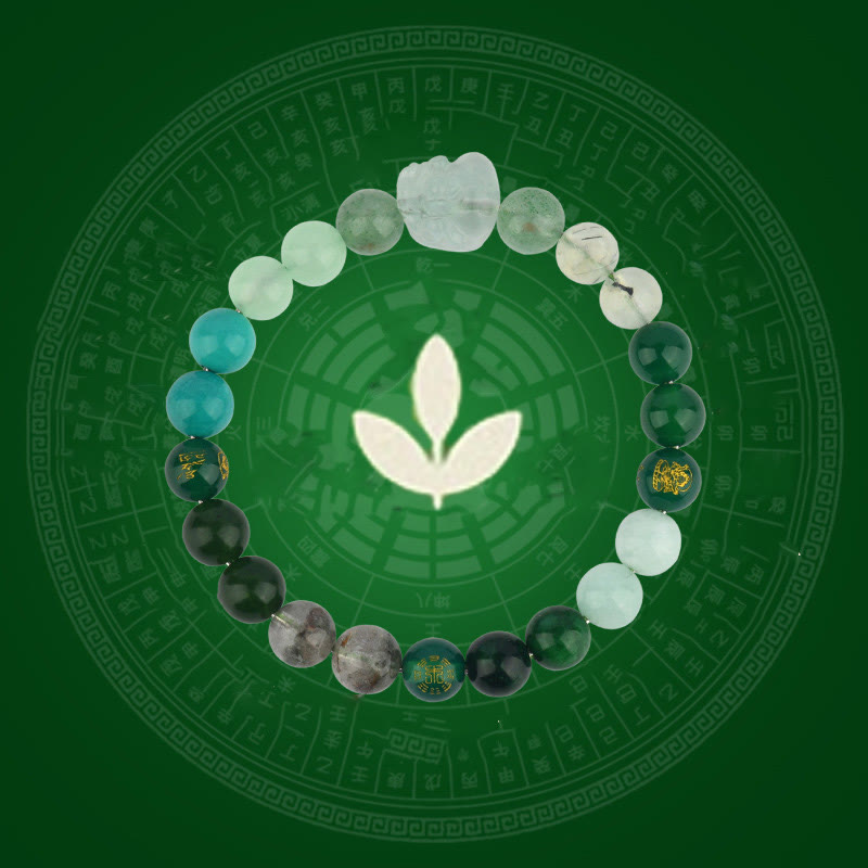 Pulsera de la riqueza Pixiu de ágata de cristal con cinco elementos y Buddha Stones - image 8