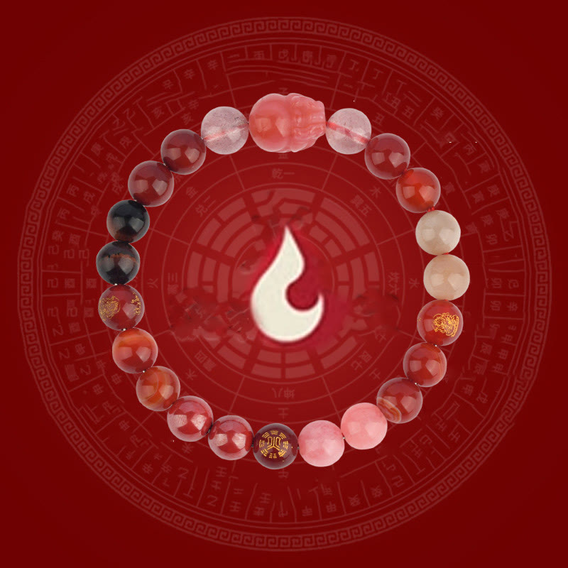 Pulsera de la riqueza Pixiu de ágata de cristal con cinco elementos y Buddha Stones - image 20