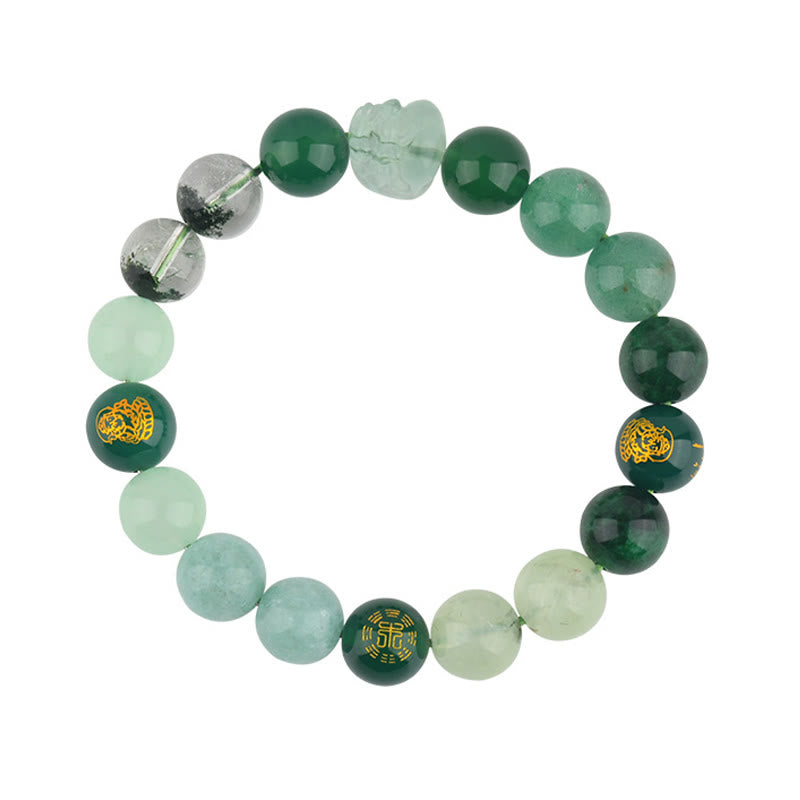 Pulsera de la riqueza Pixiu de ágata de cristal con cinco elementos y Buddha Stones - image 11