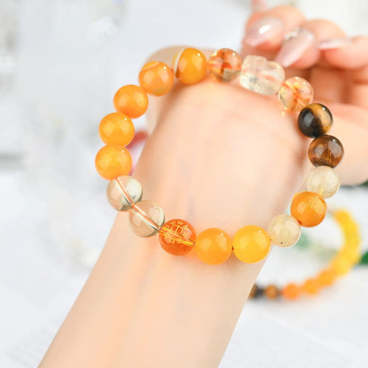 Pulsera de la riqueza Pixiu de ágata de cristal con cinco elementos y Buddha Stones - image 29