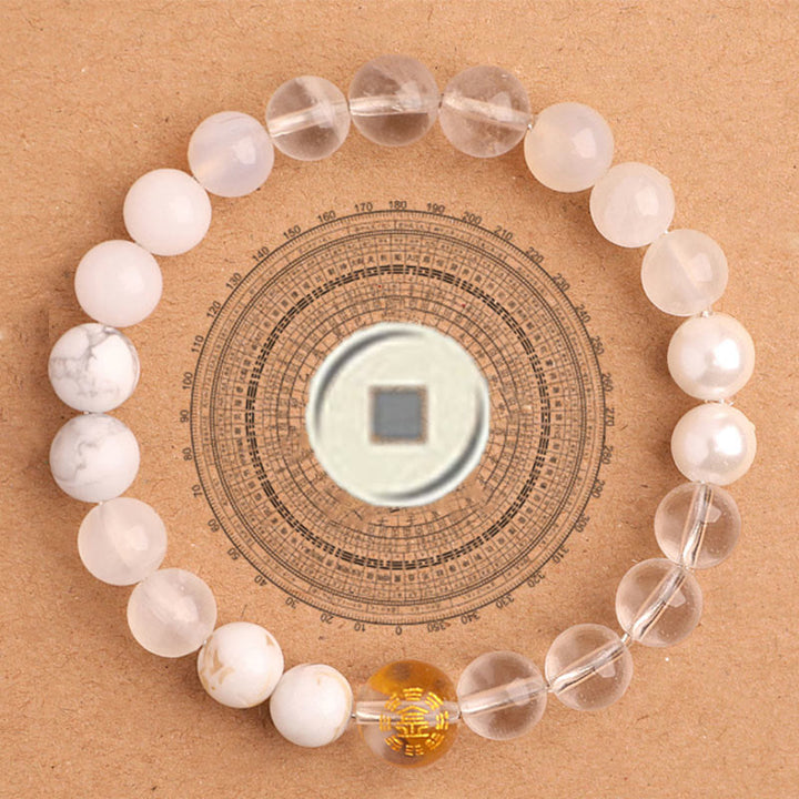Pulsera de la suerte con Buddha Stones, cinco elementos y ágata variada