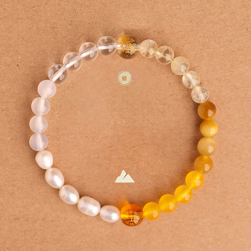 Buddha Stones Pulsera de la sabiduría de los cinco elementos con varios cristales de ágata, ónix negro, calcedonia verde y aguamarina - image 28