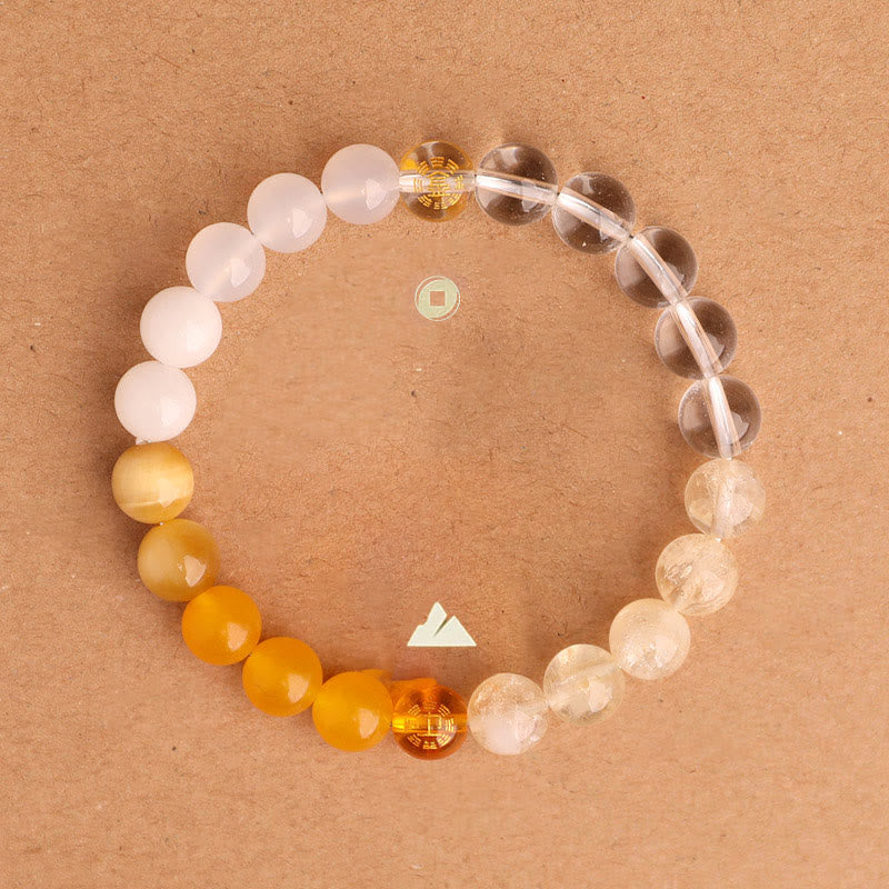 Buddha Stones Pulsera de la sabiduría de los cinco elementos con varios cristales de ágata, ónix negro, calcedonia verde y aguamarina - image 30