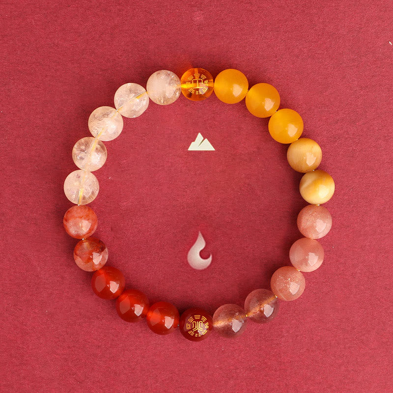 Buddha Stones Pulsera de la sabiduría de los cinco elementos con varios cristales de ágata, ónix negro, calcedonia verde y aguamarina - image 38