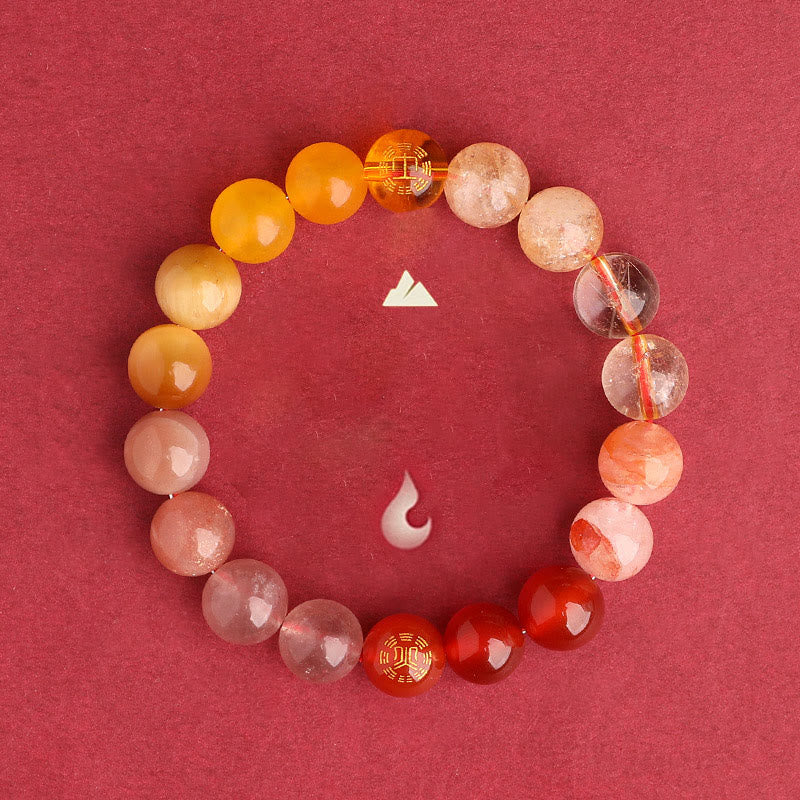 Buddha Stones Pulsera de la sabiduría de los cinco elementos con varios cristales de ágata, ónix negro, calcedonia verde y aguamarina - image 40