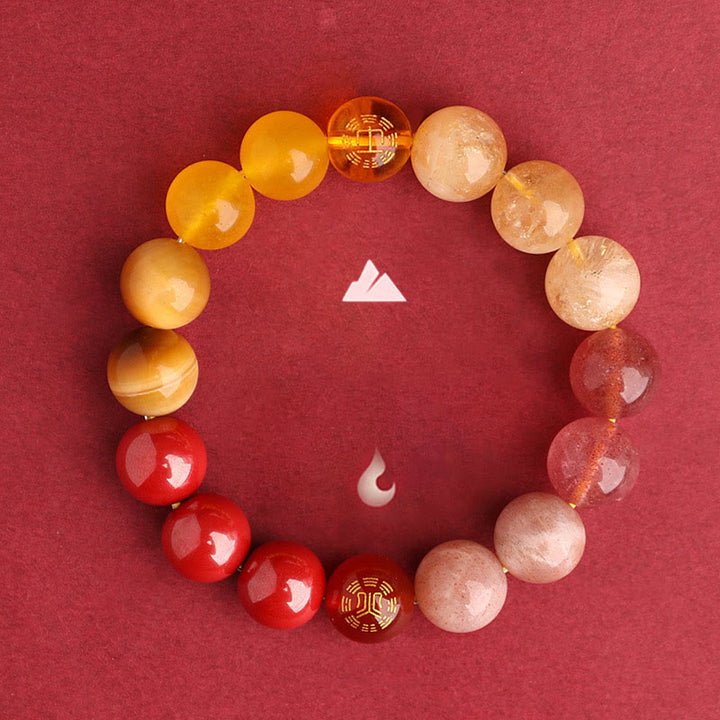 Buddha Stones Pulsera de la sabiduría de los cinco elementos con varios cristales de ágata, ónix negro, calcedonia verde y aguamarina - image 42