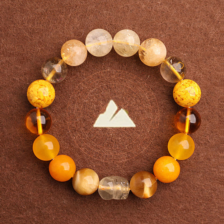 Buddha Stones Pulsera de la suerte fantasma con cinco elementos, varios cristales de ágata verde fresa, cuarzo musgoso y ágata verde - image 34