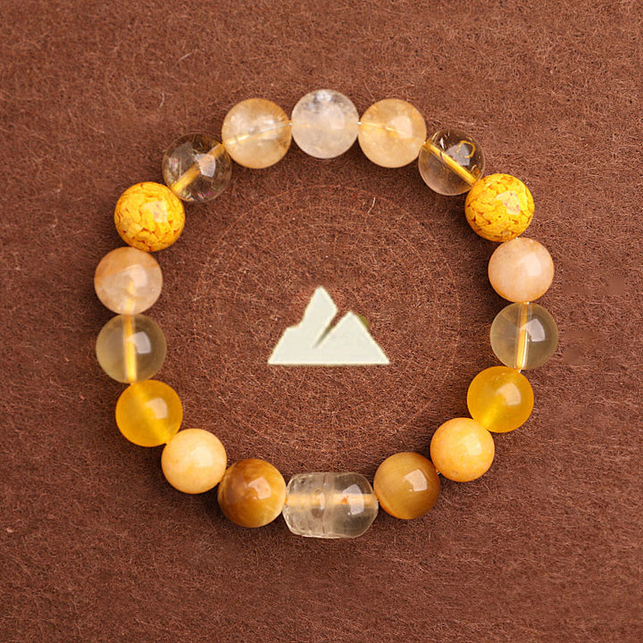 Buddha Stones Pulsera de la suerte fantasma con cinco elementos, varios cristales de ágata verde fresa, cuarzo musgoso y ágata verde - image 36