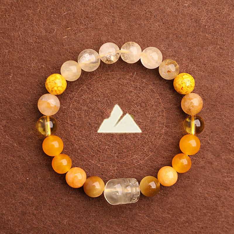 Buddha Stones Pulsera de la suerte fantasma con cinco elementos, varios cristales de ágata verde fresa, cuarzo musgoso y ágata verde - image 38