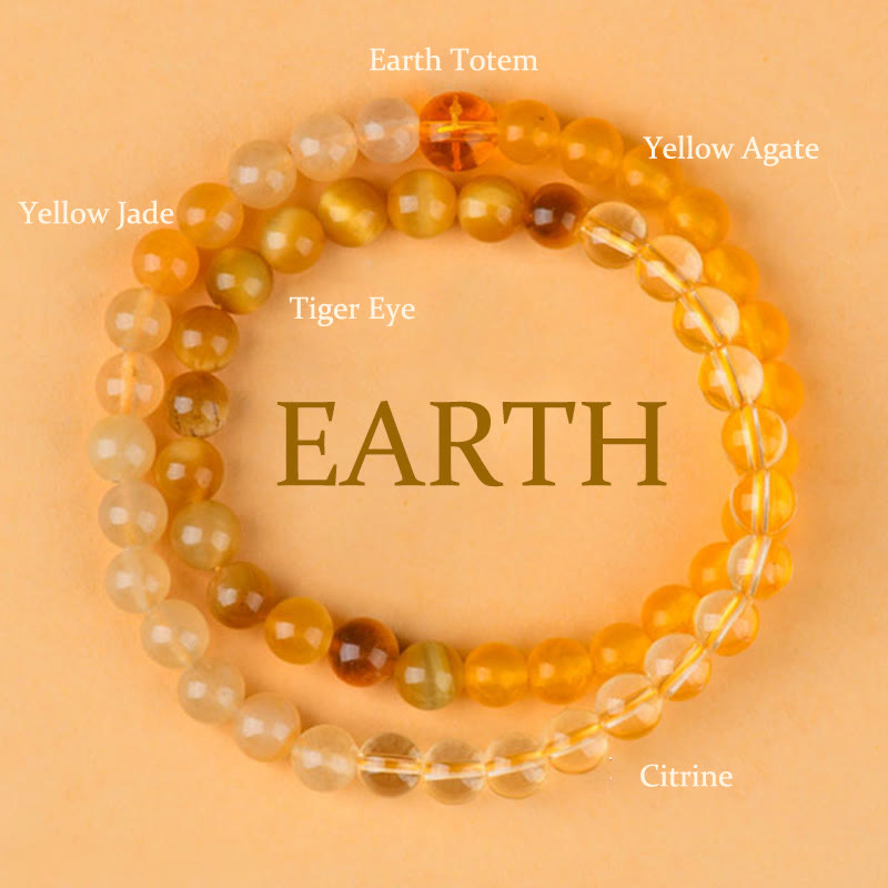 Pulsera de la suerte con Buddha Stones, cinco elementos, varios cristales de ágata, calcedonia y cristal blanco de ágata blanca