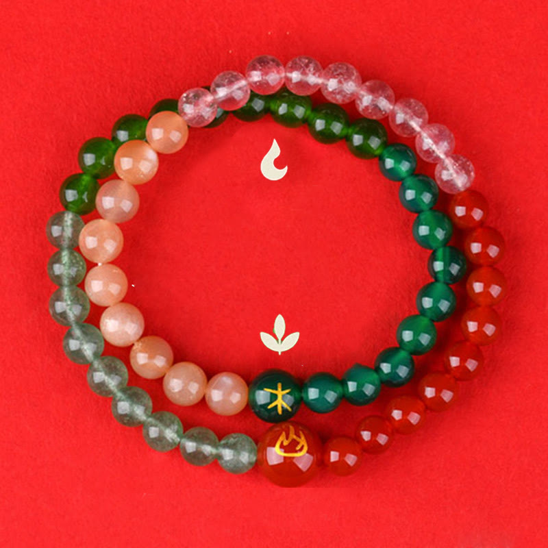 Pulsera de la suerte con Buddha Stones, cinco elementos, varios cristales de ágata, perla, ónix negro, ágata blanca y cristal blanco