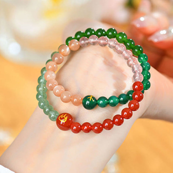 Pulsera de la suerte con Buddha Stones, cinco elementos, varios cristales de ágata, perla, ónix negro, ágata blanca y cristal blanco