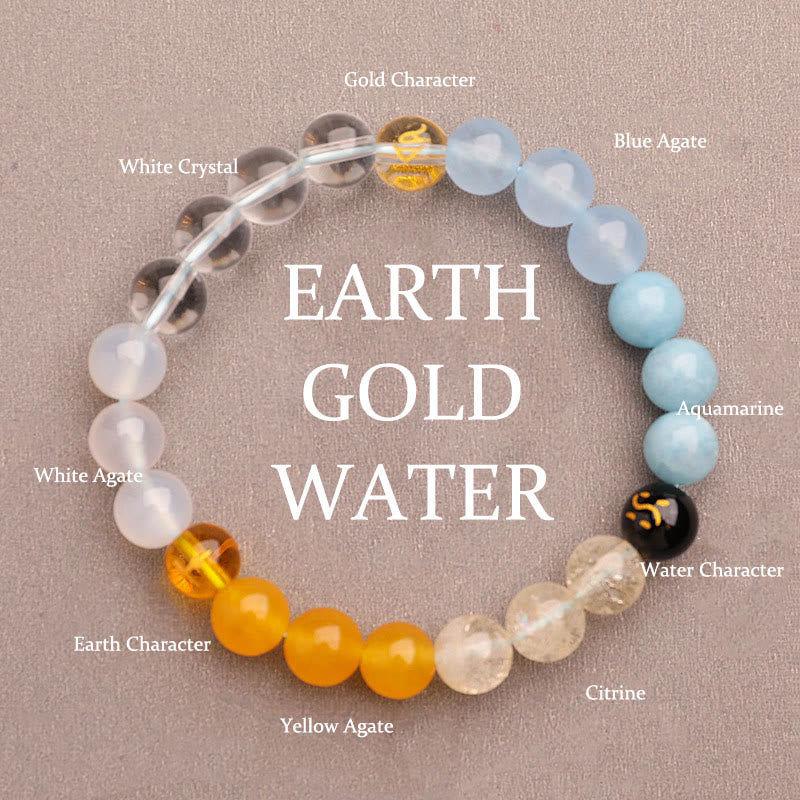 Pulsera de la riqueza con Buddha Stones, cinco elementos, varios cristales de ágata, cuarzo verde fresa y piedra solar