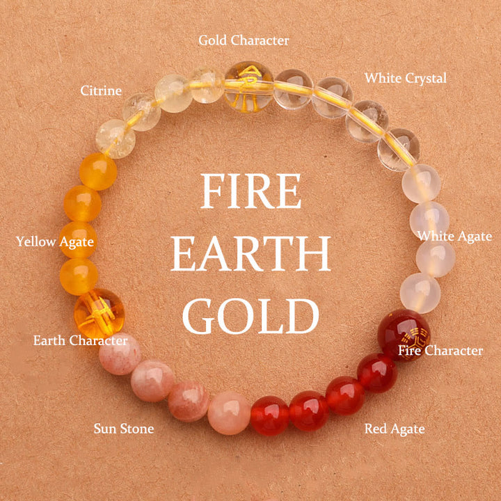 Pulsera de la riqueza con Buddha Stones, cinco elementos, varios cristales de ágata, cuarzo verde fresa y piedra solar