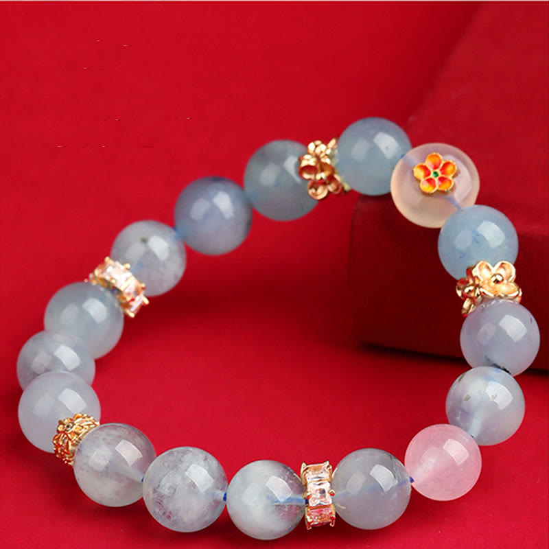 Pulsera de la suerte con Buddha Stones, cinco elementos, varios cristales de ágata, cuarzo rutilado fantasma verde, ágata verde uva y malaquita